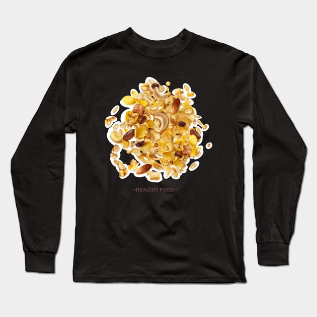 Healthy Food Long Sleeve T-Shirt by Mako Design 